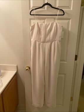 a new day White Strapless Wide-Leg Jumpsuit